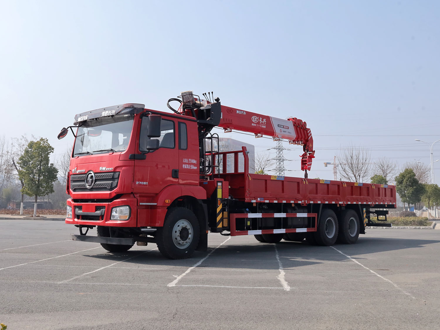 陜汽德龍新M3000后雙橋上裝長興12噸直臂式吊機