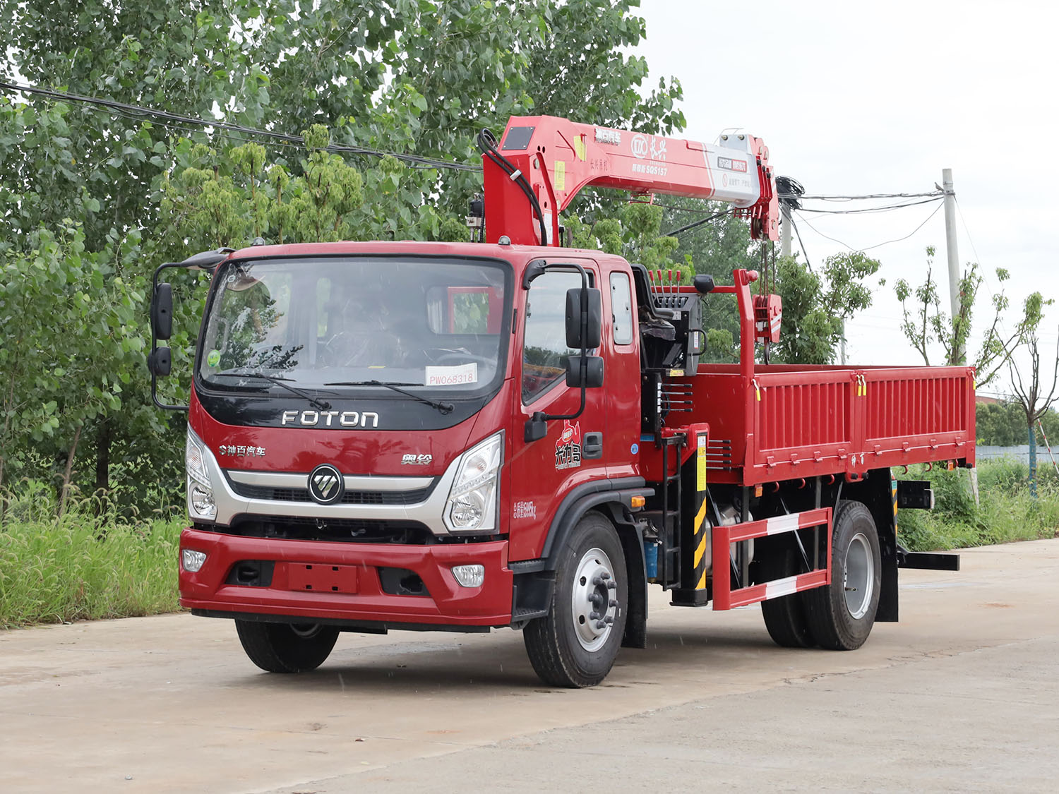 福田奧鈴大力哥排半上裝長興6.3噸直臂式吊機（中操作）