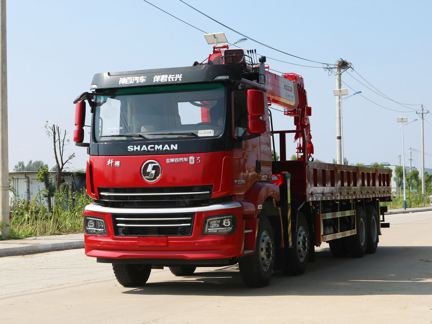 陜汽軒德翼3前四后八上裝長興14噸直臂式吊機（帶副鉤）