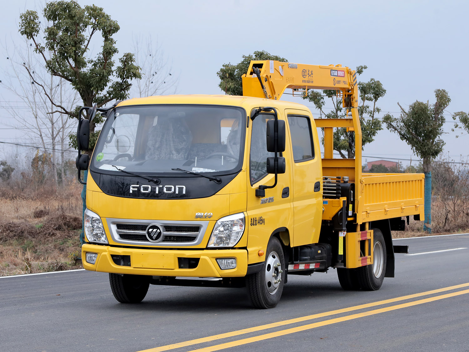 福田奧鈴捷運雙排座上裝長興4噸直臂式吊機（藍牌）