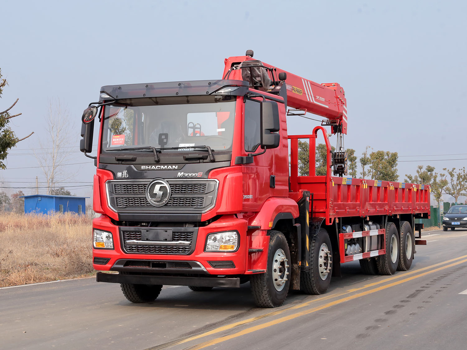 陜汽德龍M3000S前四后八上裝三一14噸上臂式吊機（自動檔）