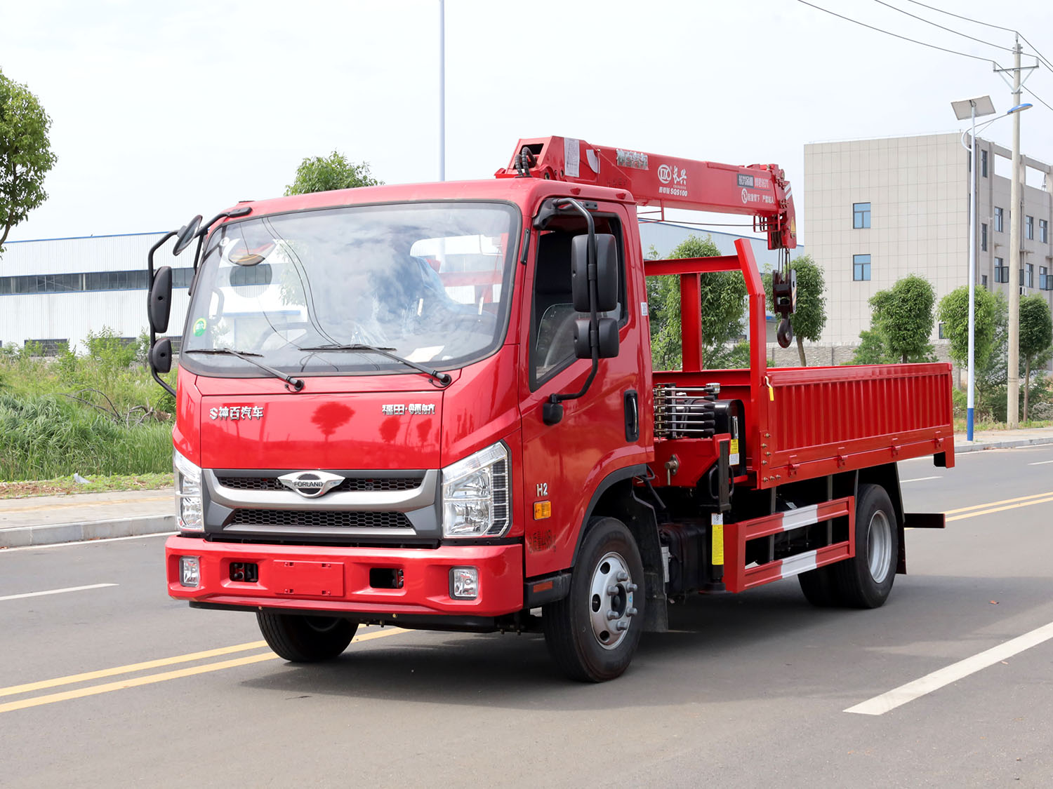 福田領航H2單排上裝長興4噸直臂式吊機（藍牌）
