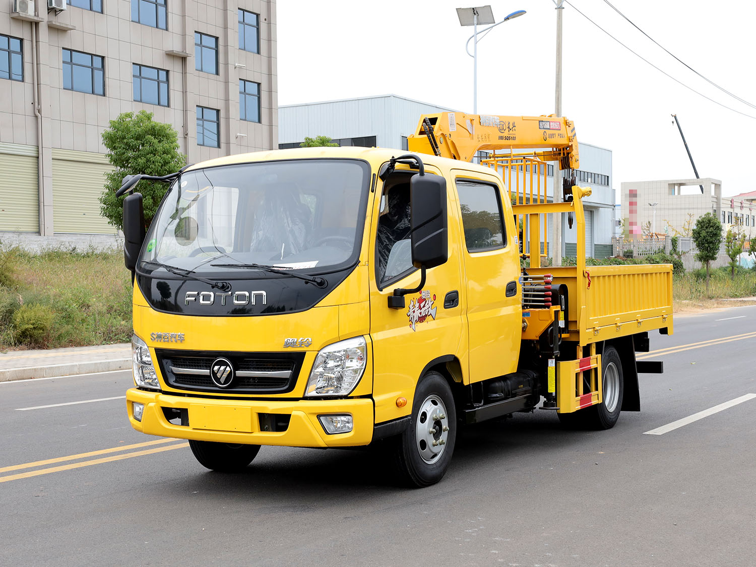 福田奧鈴青春無敵雙排座上裝長興4噸直臂式吊機